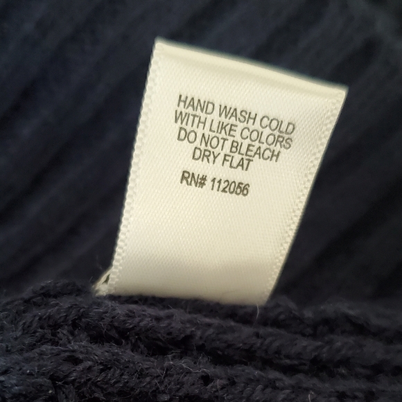 Zenana Navy Blue Waffle Knit V-neck Sweater Oversized Cozy Fall Pullover Size L - Picture 6 of 6